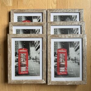 Rustic White Wood Picture Frames - Set of 6